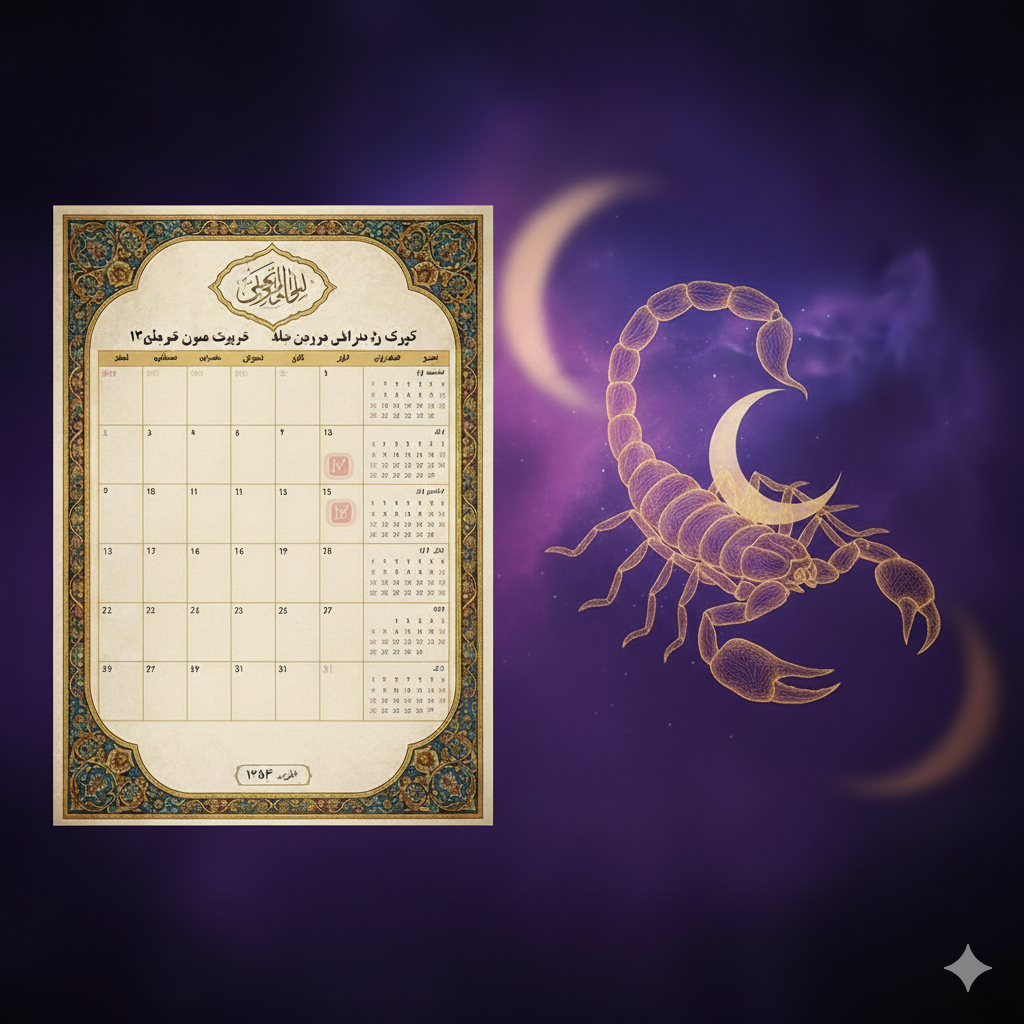 «📅 جدول قمر در عقرب ۱۴۰5 | آپدیت روزانه و ساعت دقیق»